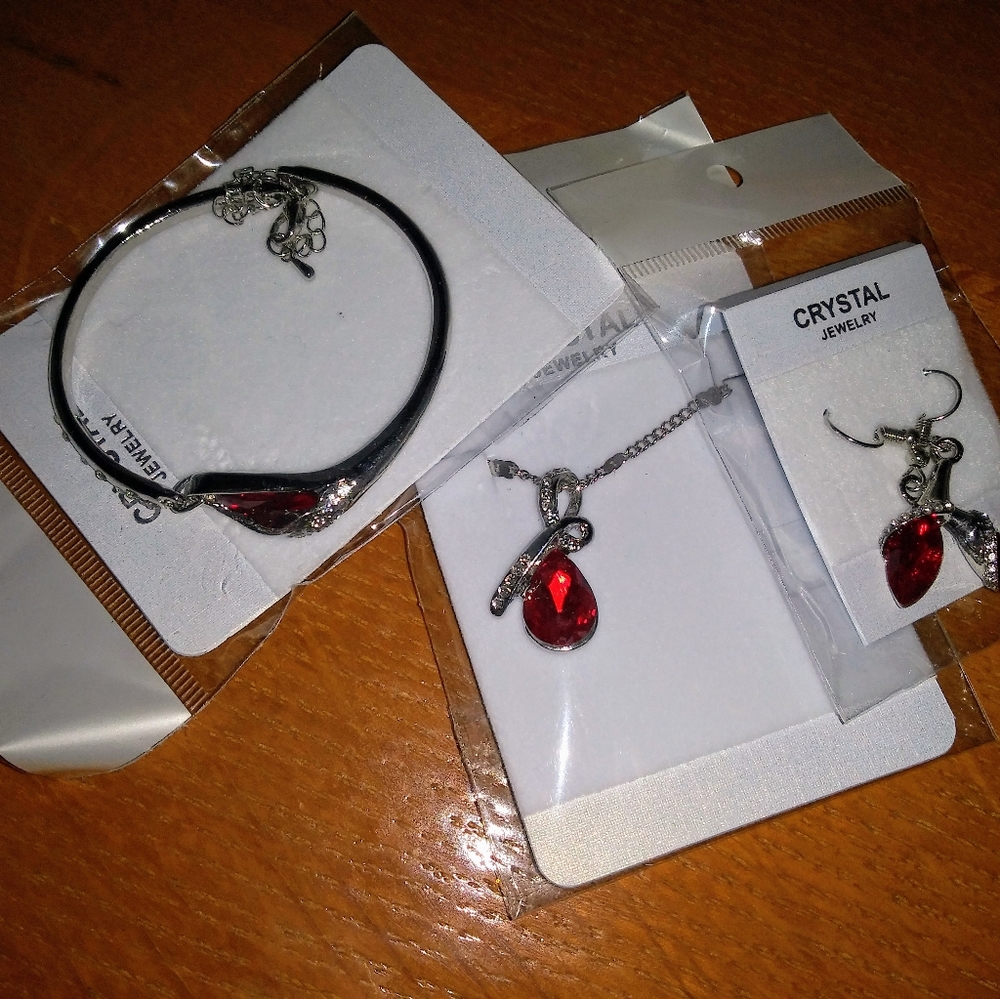 Gorgeous Lab Created Ruby Jewelery Set